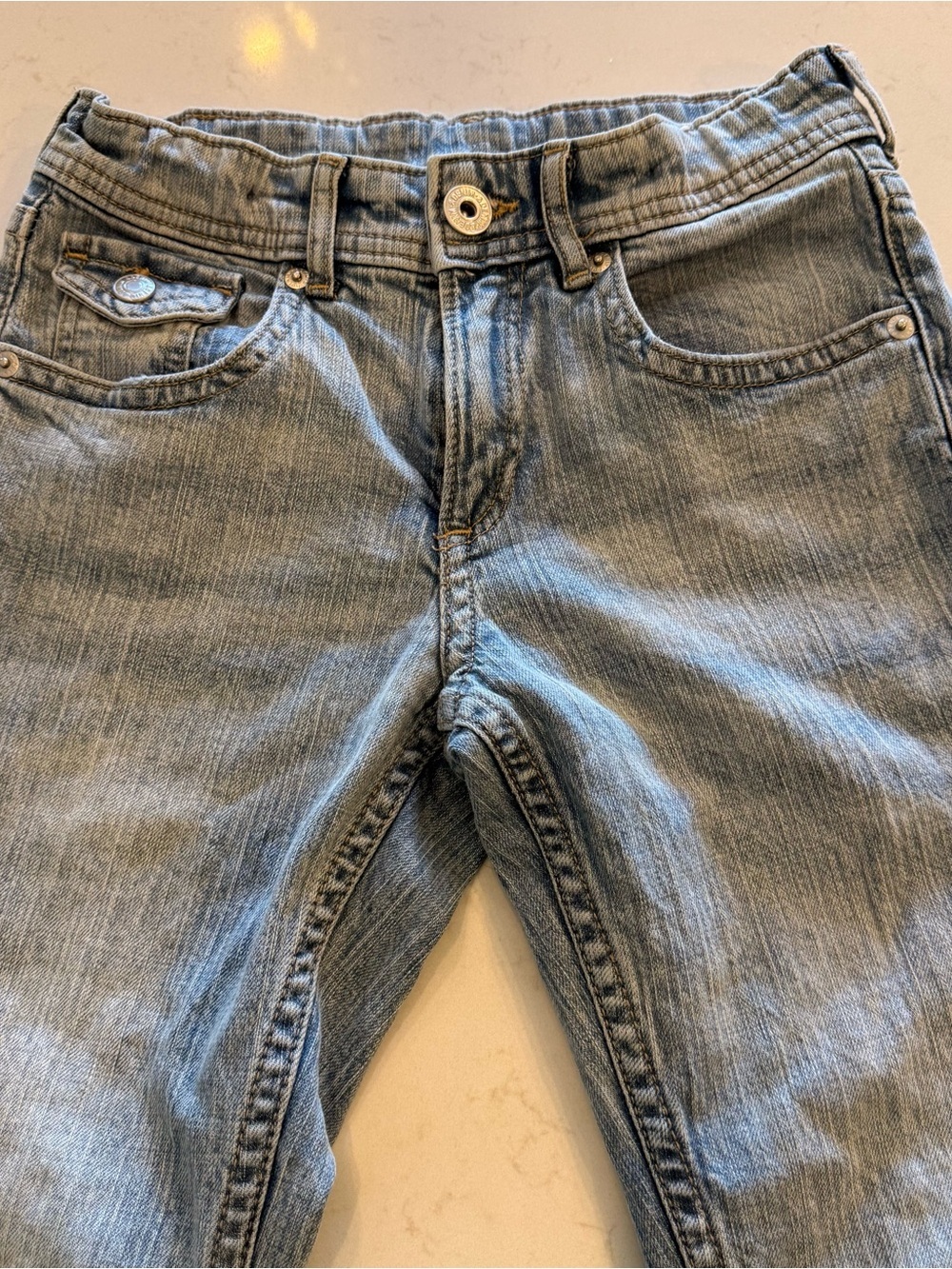 H&M Light Blue Kids Jeans Y2K style with flare bottom